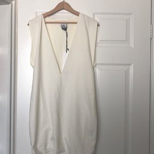 Aqua joker shift dress with deep v